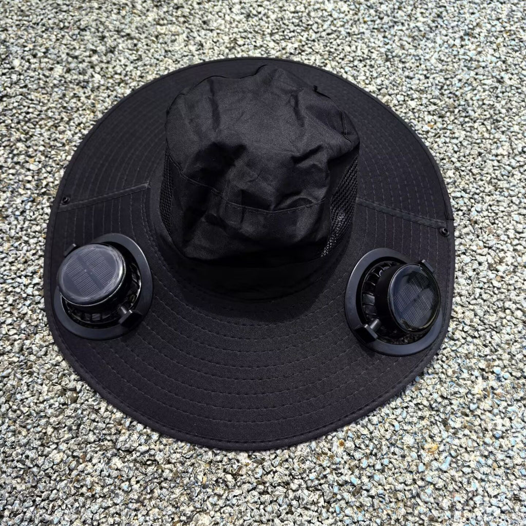 Air-Cooled Sun Hat with Removable USB Fans and Neck Protection