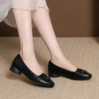 Women's Ballet Flats with Jewelry Accent and Block Heel