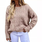 Women's Elegant Knit Sweater with Delicate Pattern
