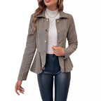 Women's Tailored Blazer with Asymmetric Hem and Button Details