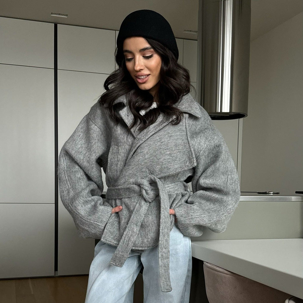 Women's Cozy Soft Crop Pullover Set with Zipper Collar