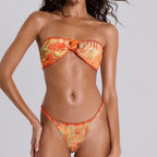 Women's Bandeau Bikini with Elegant Knot Design and Beautiful Wrap Skirt