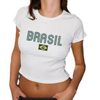 Women's Crop T-Shirt with 'MEXICO' Graphic