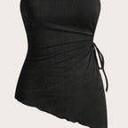 Women's Bandeau Top with Wrap Design and Adjustable Straps