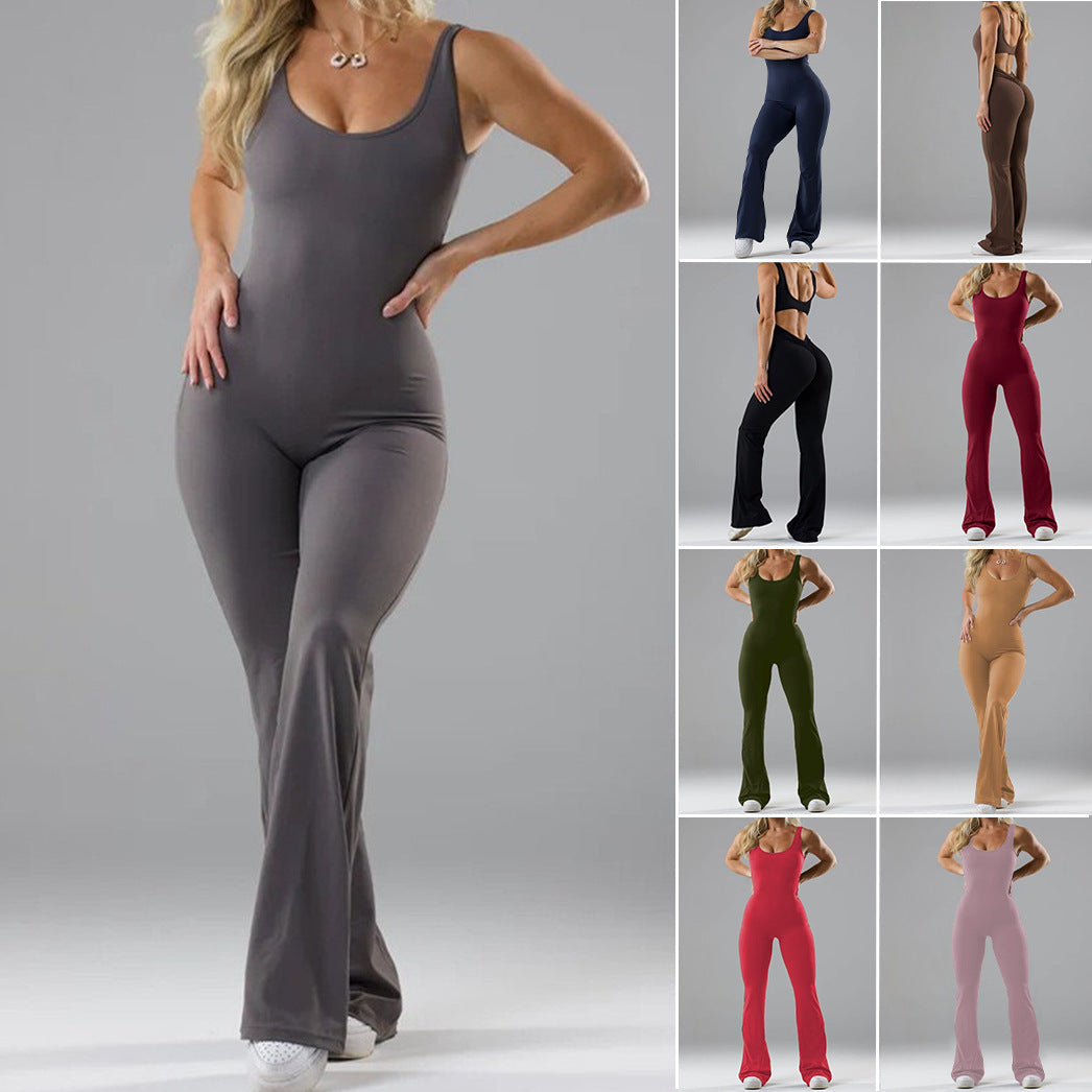 Women's Fitness Jumpsuit with Wide Leg and Elegant Cut