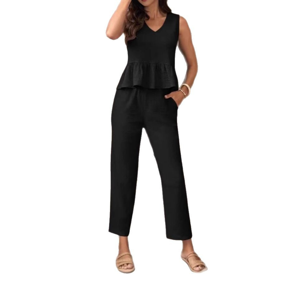 Elegant Jumpsuit with Modern Ruching and Casual Cut