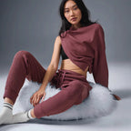 Women's Relaxed Crop Sweatshirt and Jogger Set