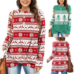 Women's Patterned Winter Sweater with Crew Neck