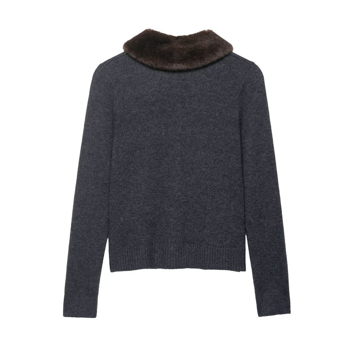 Women's Elegant Cardigan with Detachable Collar