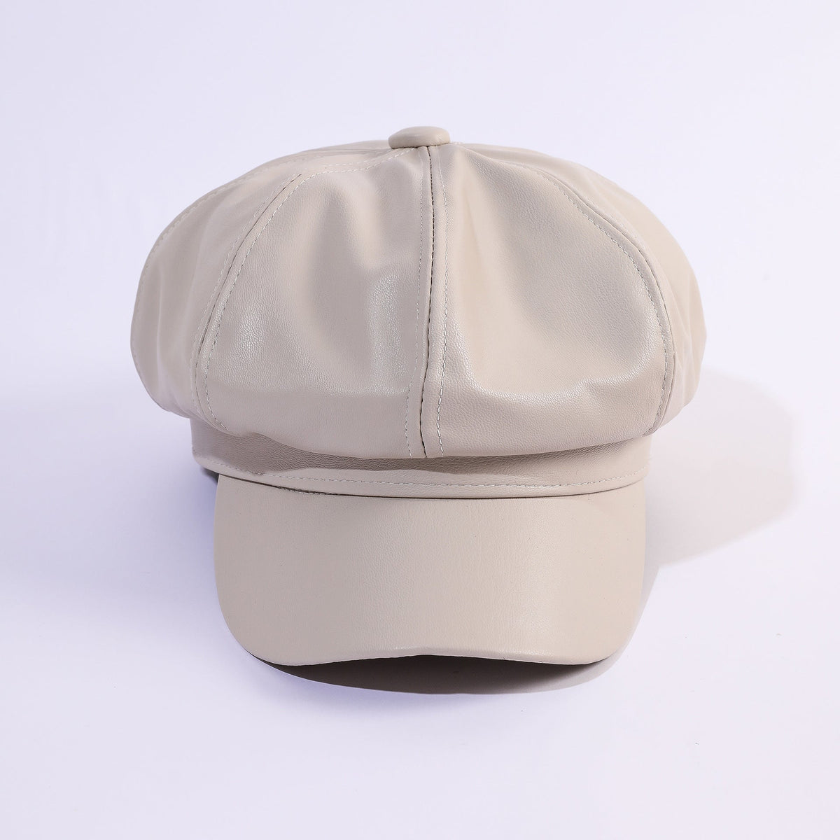 Women's Leather Baker Boy Cap with Classic Design