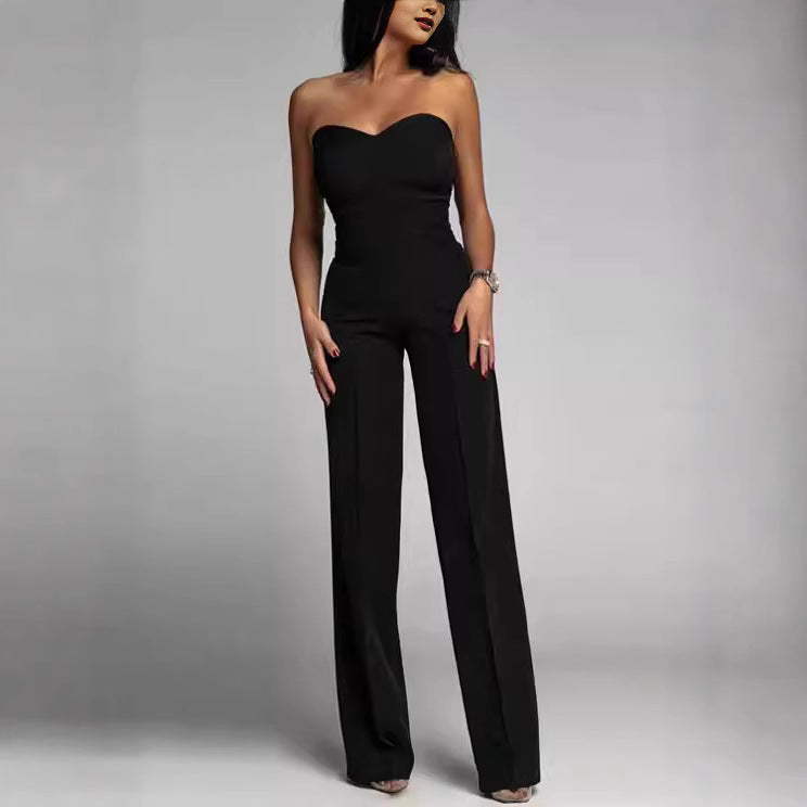 Elegant Women's Jumpsuit with Off-Shoulder Design and Wide Leg