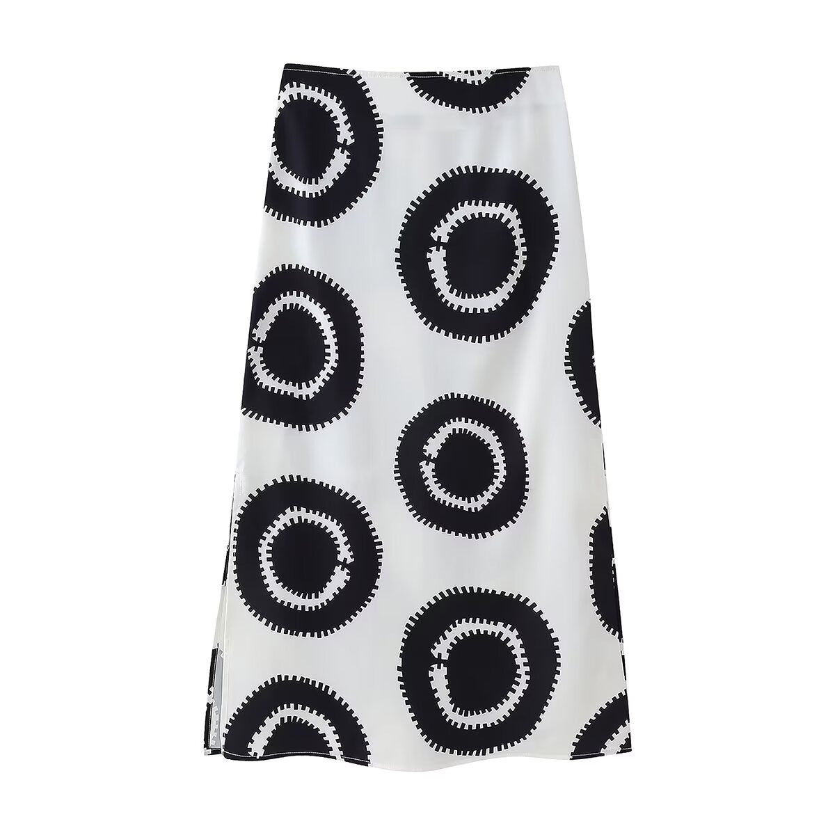 Women's Maxi Skirt with Graphic Pattern and Side Slit