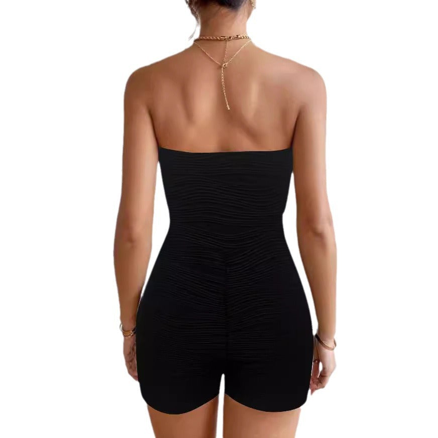 Women's Sleeveless Ruched Jumpsuit