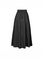 Women's Long Skirt with Swinging Ruffles and Elastic Waistband