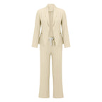Elegant Blazer-Style Jumpsuit with Adjustable Waist