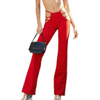 Women's Flared Leggings with Cut-Out Design