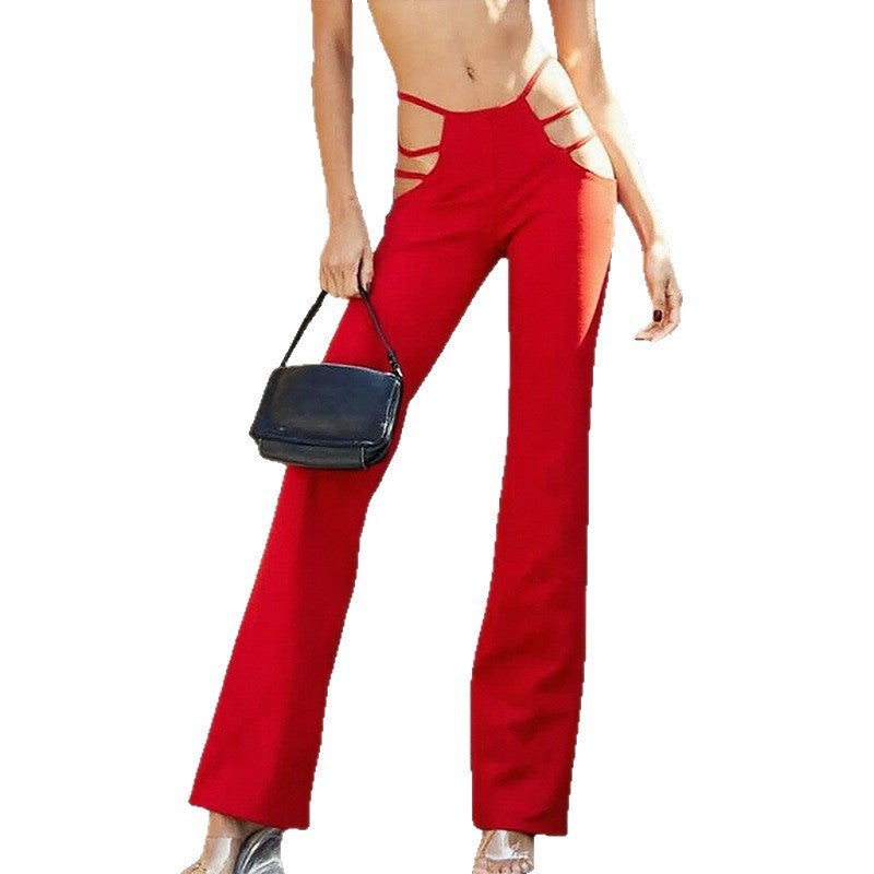 Women's Flared Leggings with Cut-Out Design