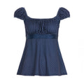 Women's Airy Polka Dot Blouse with Chic Ruffle Collar