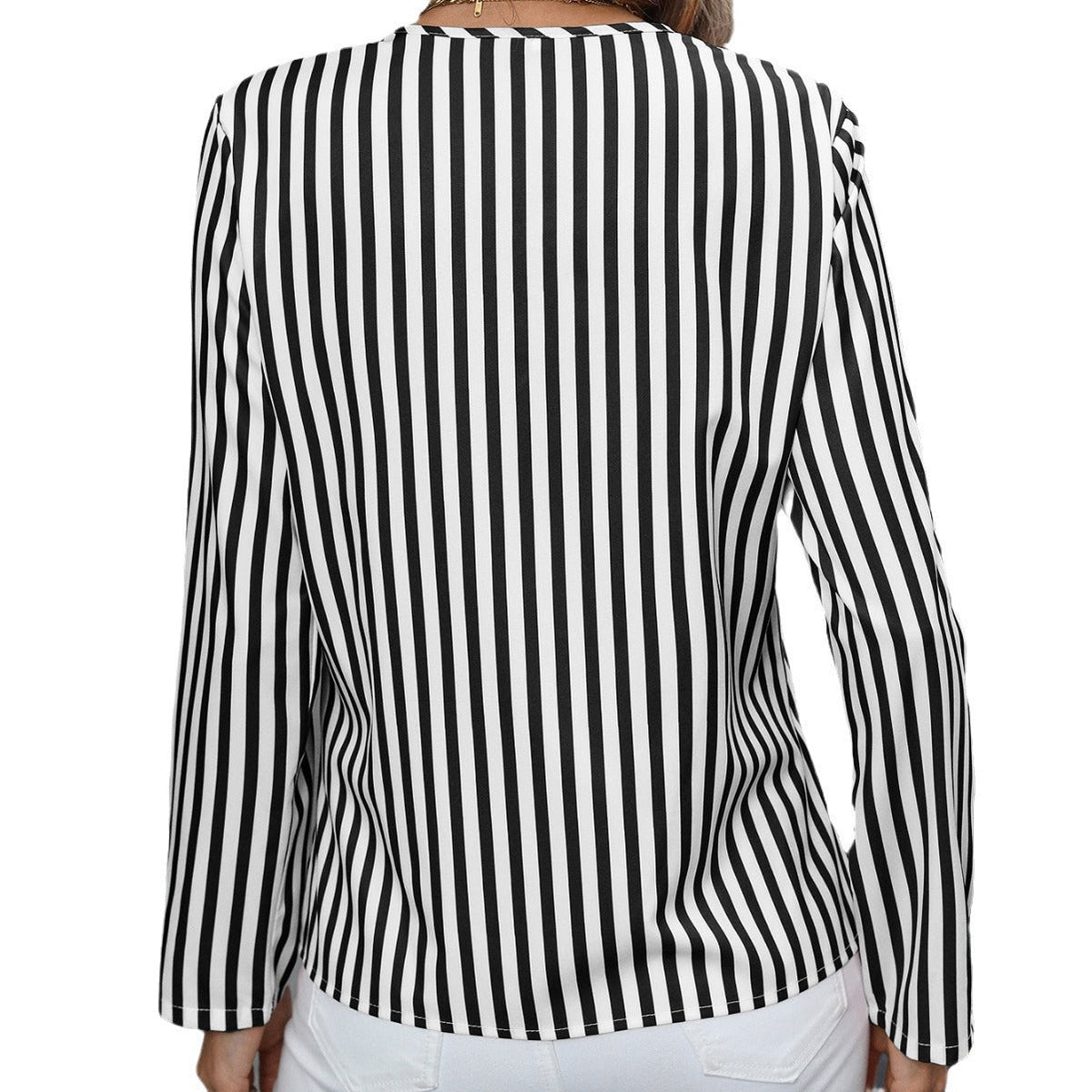 Striped V-Neck Blouse