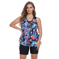 Women's Swimwear Set with Floral Design and Practical Shorts
