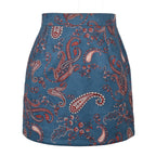 Women's High-Waisted Paisley Mini Skirt