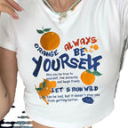 Women's Fruit Motif Crop T-Shirt