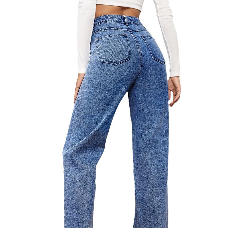 High-Waisted Wide-Leg Vintage Jeans