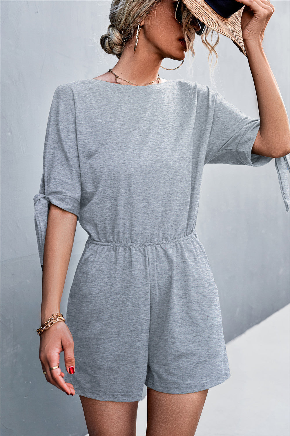 Women's Jumpsuit with Airy Fit and Fashionable Sleeve Bands
