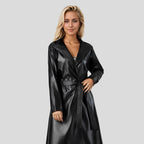 Women's Elegant Quilted Jacket in Trench Coat Style