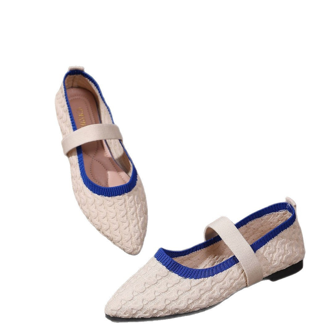 Women's Ballet Flats with Elastic Strap Design