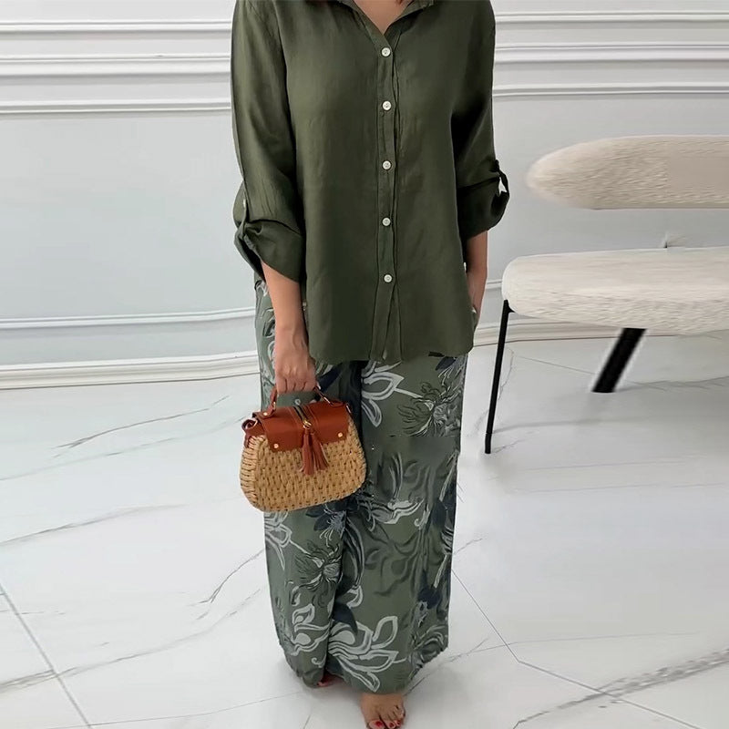 Women's Leisure Pants and Casual Top Set