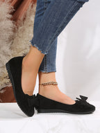 Women's Ballet Flats with Elegant Bow Detail