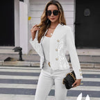 Elegant and Fashionable Lace-Trimmed Blazer
