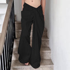 Women's Elegant Palazzo Trousers with Refined Draping