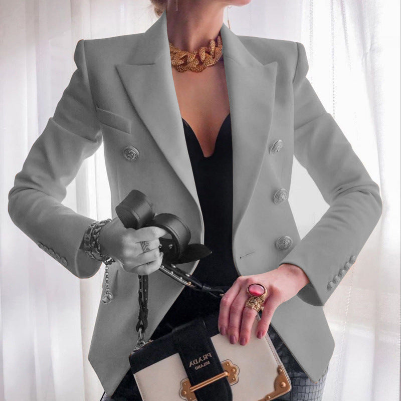 Women's Elegant Blazer with Gold Button Detail