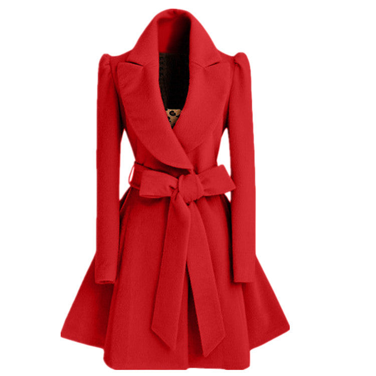 Women's Fashionable Trench Coat with Tailored Cut and Belt