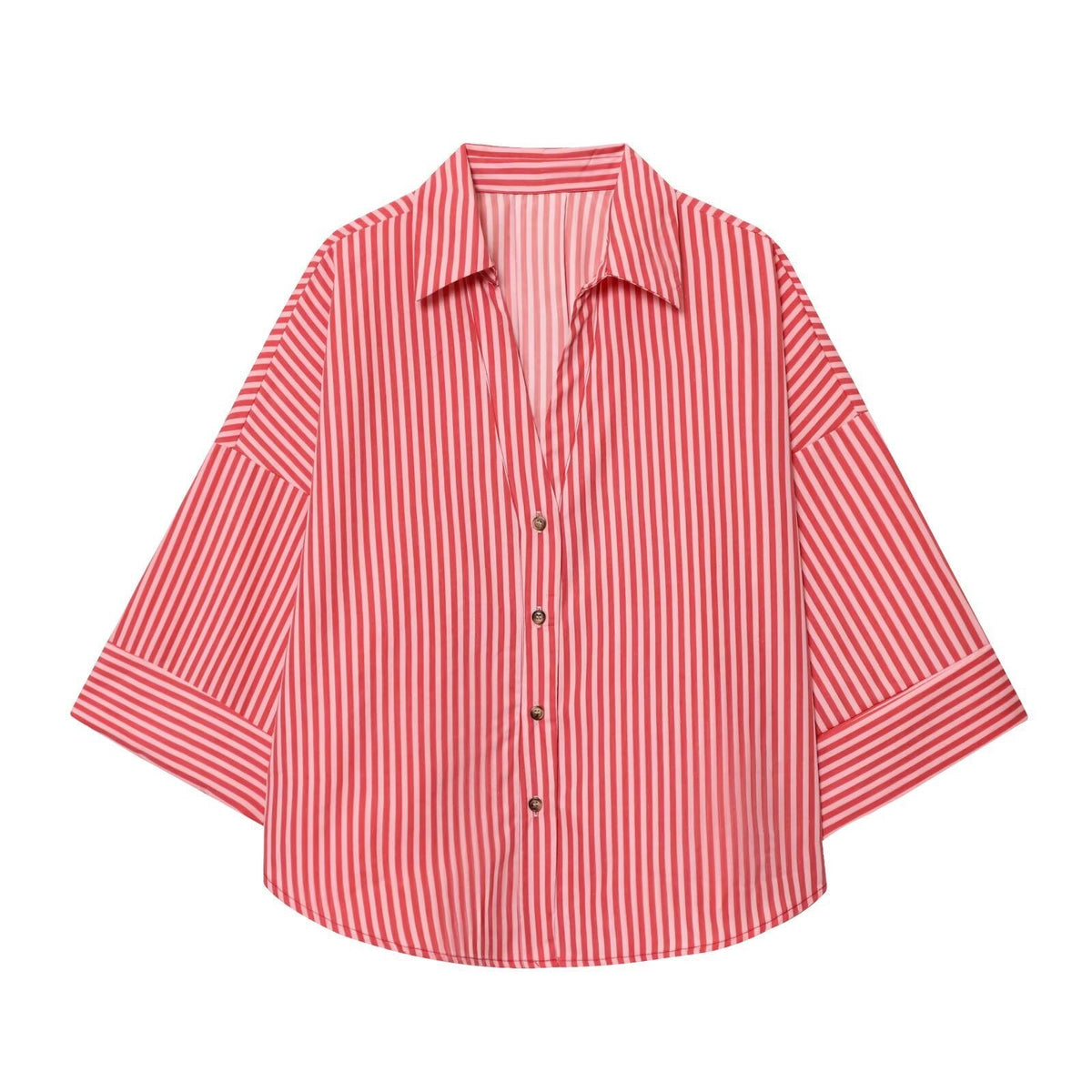 Women's Shirt Blouse with Casual Cut and Elegant 3/4 Sleeves