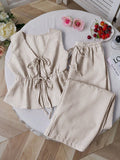 Women's Relaxed Two-Piece Set with Adjustable Ties