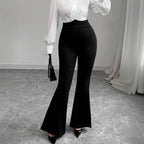 Women's High-Waisted Flared Trousers