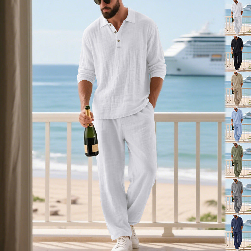Men's Relaxed Cotton Muslin Resort Set