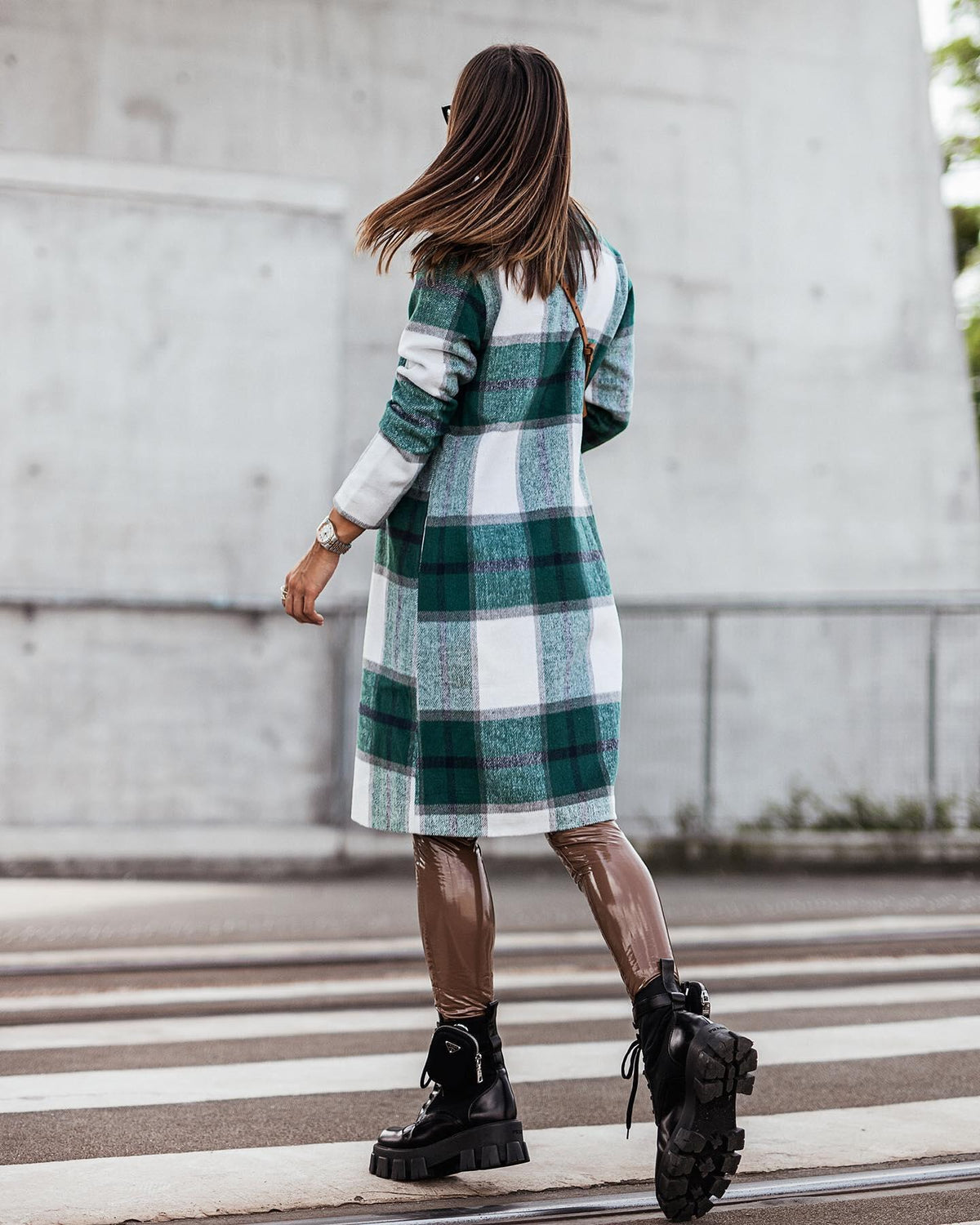 Women's Plaid Oversized Winter Coat