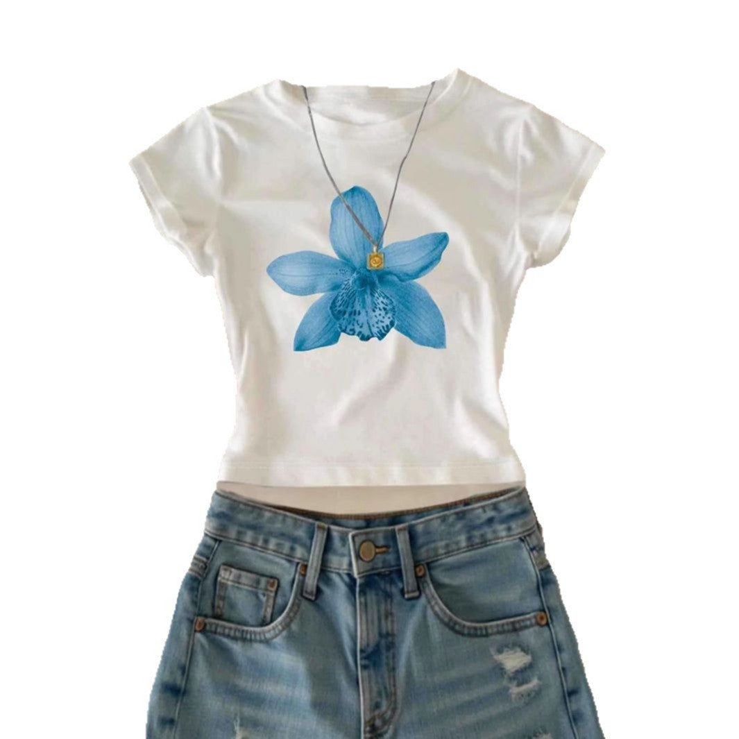 Women's Floral Print Cropped T-Shirt