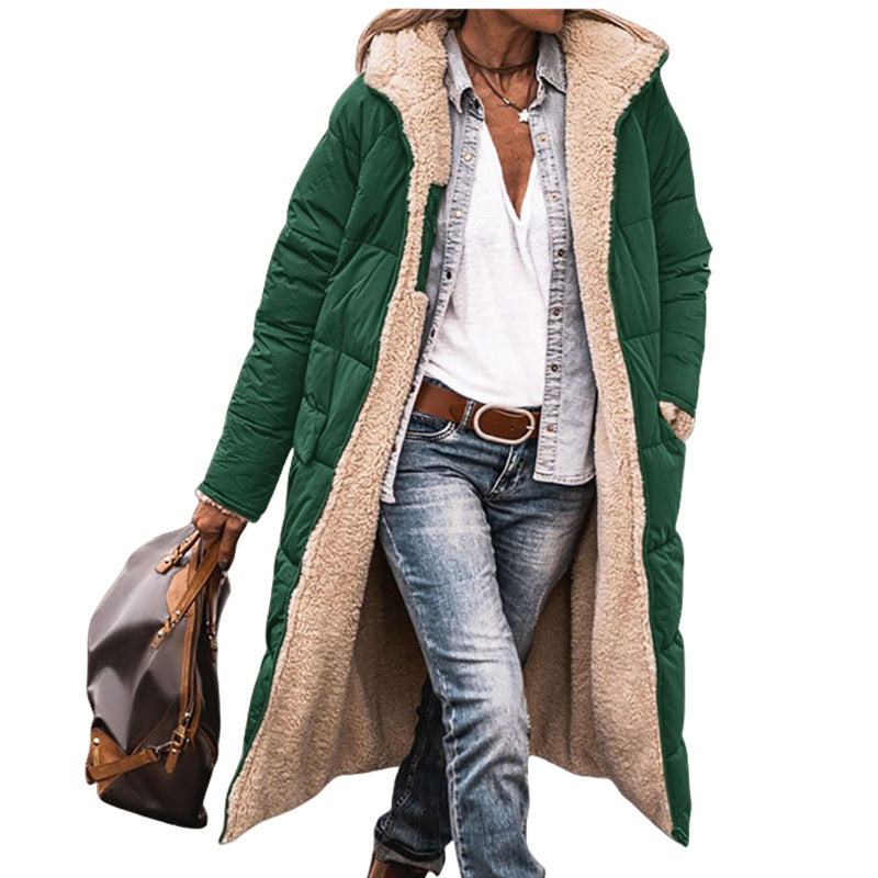 Women's Long, Lined Winter Jacket with Hood