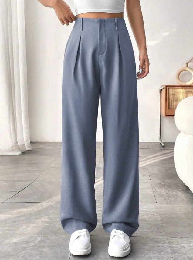 Elegant Wide-Leg Pleated Trousers