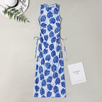 Women's Sleeveless Beach Dress with Elastic Waist