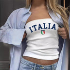 Women's Bandeau Top with Maritime Motif