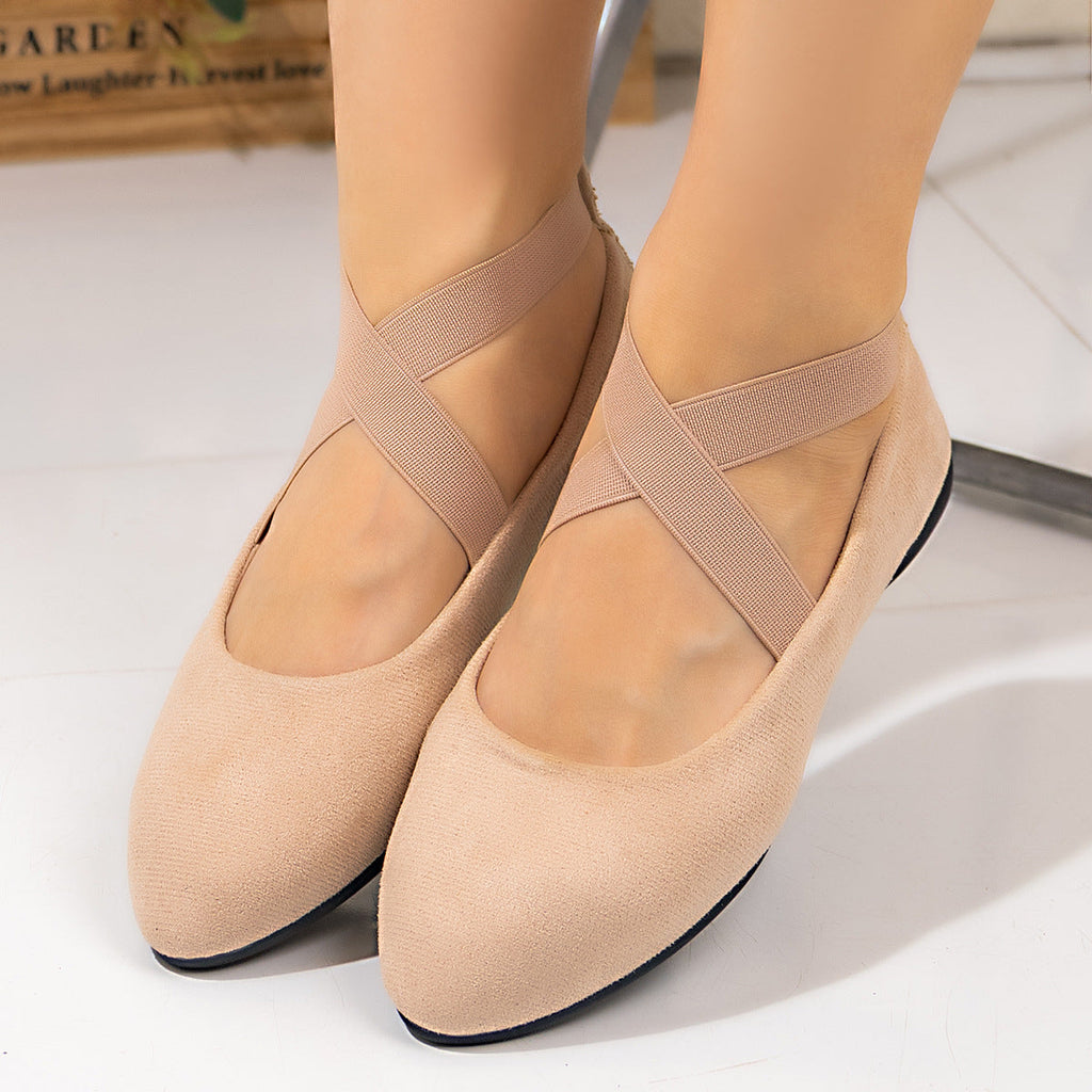 Women's Ballet Flats with Cross Strap