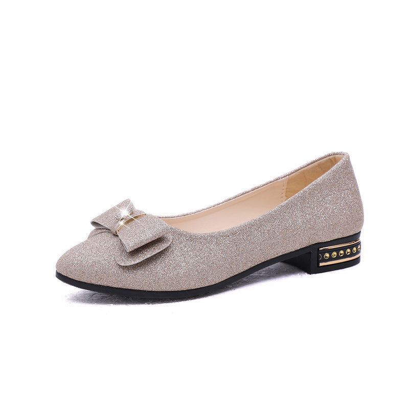 Women's Ballet Flats with Decorative Bow Design
