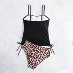 Women's Swimsuit with Ruching and Animal Print