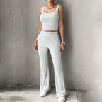 Women's Functional Sleeveless Top and Flowing Pants Set